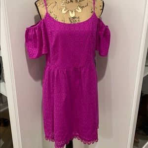 NWT Kensie Eyelet Cold Shoulder Dress Size L